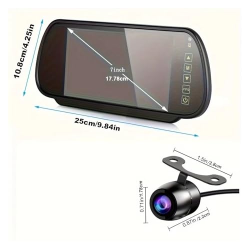 Caméra de recul sans fil avec écran miroir 7 pouces HD pour vision nocturne camion et voiture - 3