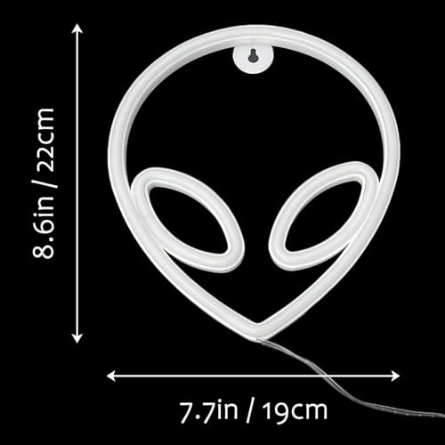 Image of Alien Neon Sign - Purple Alien LED Light, USB /Battery Powered for Wall Decor, Party Decorations