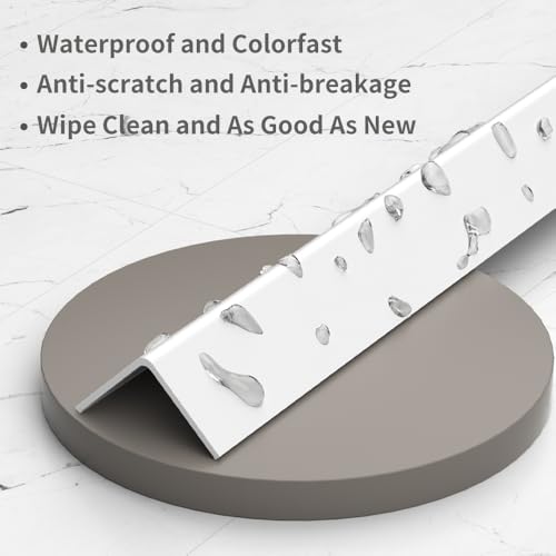 Image of 2-Pack White PVC Corner Guards, Self-Adhesive Wall Corner Protectors, 0.98 inch x 0.98 inch x 39.37 inch, Peel-and-Stick Edge Guards for Walls, Doors & Tables in Home, Office & Commercial Spaces