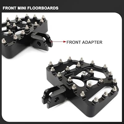 Wide Foot Pegs MX Mini Floorboards Footrest for Harley Softail 2018-2024 Street Bob Deluxe Low Rider Fat Bob Sport Glide Fatboy Breakout Slim (Front Peg, Silver Black)