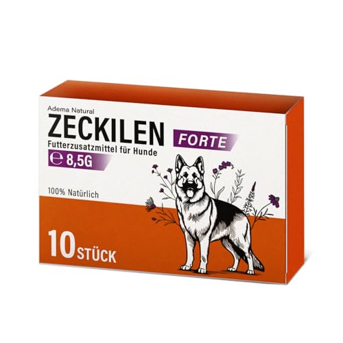 Adema Natural® Zeckilen – Zeckenschutz Hund – Zeckentabletten für Hunde - Ideal für den täglichen Gebrauch und den Schutz unterwegs - Futterergänzung mit natürlichen Inhaltsstoffen