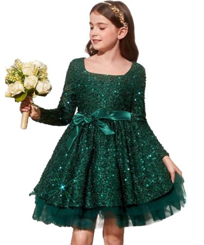 ABAO SISTER Sequin Flower Girl Dress Kids Party Birthday Christmas Dresses