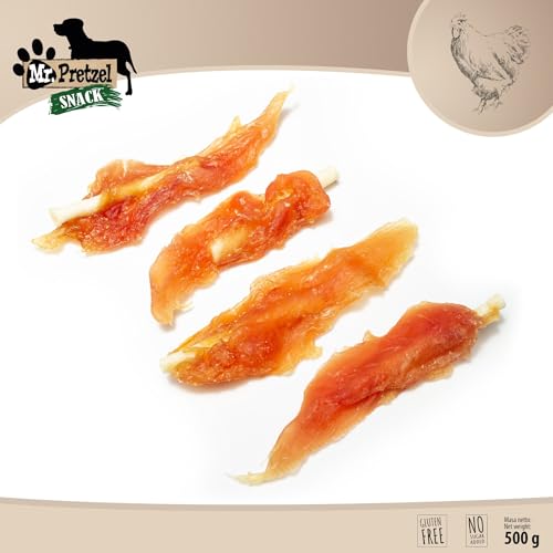 Mr. Pretzel Hähnchen-Sticks für Hunde – 500 g | Gesunder & leckerer Kausnack für alle Hunderassen | Hochwertiger Protein-Snack aus Huhn
