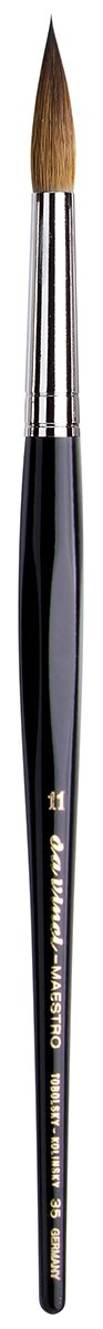 da Vinci Watercolor Series 35 Maestro Paint Brush, Round Long Taper Kolinsky Red Sable, Size 11