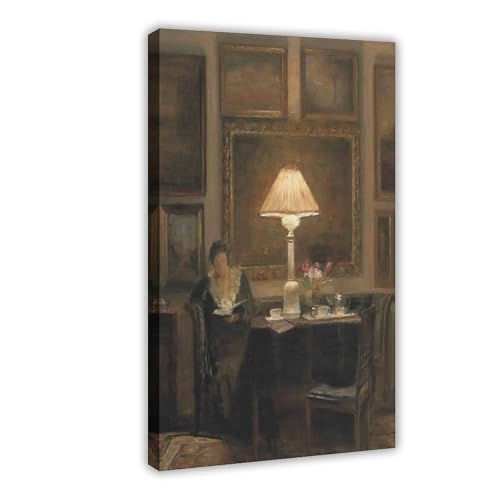 Poster su tela con ritratto retrò di donne che leggono libri, decorazione per camera da letto, ufficio, stanza, regalo, 20 x 30 cm