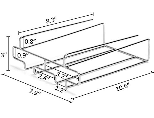 Bafvt Wine Glass Holder - 2 Rows Stemware Rack Under Cabinet - 304 Stainless Steel Hanger Storage Shelf, Fit For The Cabinet 0.8“ Or Less #TOP4
