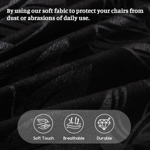 Image of FUANGUI Bar Stool Covers Set of 4, Stretch Bar Stool Seat Covers | Washable Removable Bar Chair Covers with Backs Slipcovers, Bar Chair Covers Square for Kitchen Dining Room Cafe