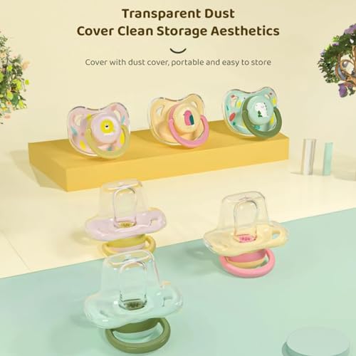 Image of StarAndDaisy Soft Silicone Baby Pacifiers with Unique Shape to Support Psychological Breathing Teether & Pacifier for Newborns (Pink)