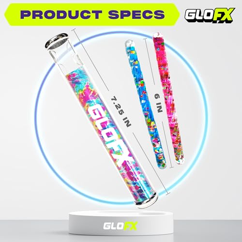 image for GloFX Rainbow Tie Dye Liquid X Kaleidoscope Tube Toy – Dual Glitter 