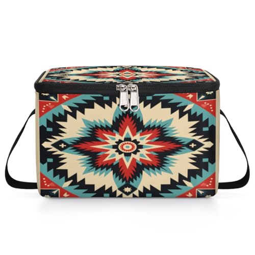 Art Abstract Flower Lunch Bags for Women Men 9 Cans, Hot & Cold Food Delivery Bag Insulated Grocery Bag Insulated Lunch Box Curved Shape Cooler Bag for Office Work Picnic Beach