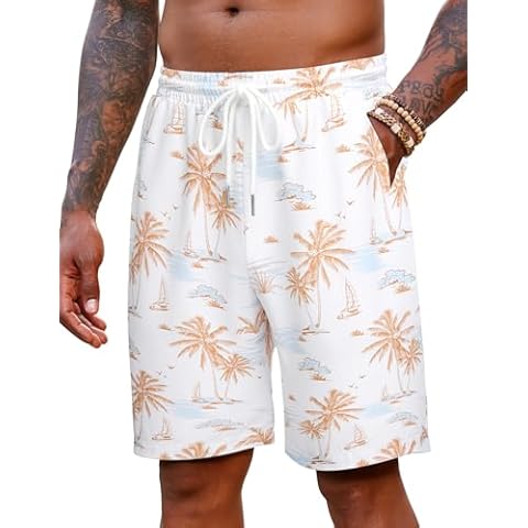 COOFANDY Men's Floral Beach Shorts Cover