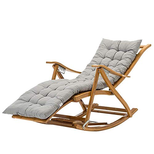Amiiaz Respaldo Alto Cojín para Tumbona Espesar Acolchado Colchoneta para Tumbona Antideslizante Cojín de Repuesto para Tumbona Plegable Suave Cojines para Tumbona-48x128cm(19x50inch) Gris