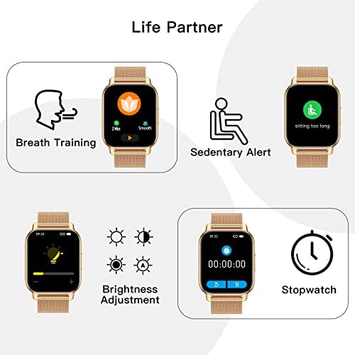 Popglory Smart Watch Answer/Make Calls, 1.85" Large Smartwatch & AI Voice , Fitness Watch for Women and Men, Blood Pressure/Oxygen/Heart Rate Monitor for iOS and Android
