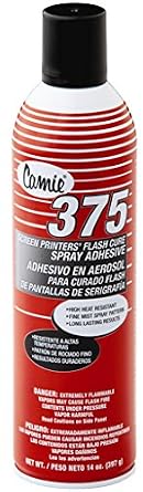Camie Screen Printers Flash Cure Spray Adhesive - 14 oz. can, 1 Count, Red