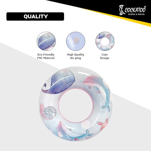 Image of Cockatoo Inflatable PVC Swimming Floats with Handles, Small Swimming Pool Floats
