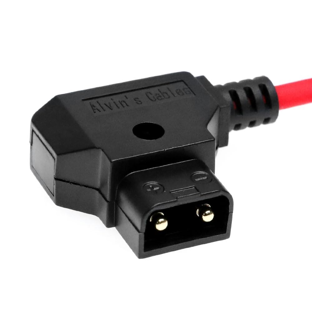 Alvin's Cables Ultra miękki kabel Dtap z blokadą DC 2.1 pod kątem prostym, Atomos Ninja Dtap spiralny kabel zasilający do urządzeń wideo PIX-E7 PIX-E5, do Hollyland Mars 400s