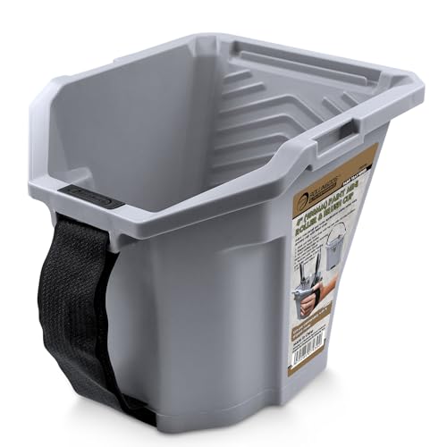 ROLLINGDOG Hand Held Paint Scuttle Bucket with Magnet Brush Holder 1L