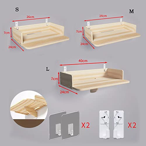 Soporte de proyector en madera maciza con estante de pared sin taladro 2
