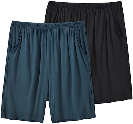 MoFiz Men's Pyjama Shorts Bottoms Ultra Soft Modal Lounge Wear Shorts with Pockets
