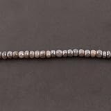 LKBEADS 1 Long Strand Shaded Gray Moonstone Silver Coated Faceted Rondelles - Roundel Beads 8mm-9mm 14 Inches SB4346