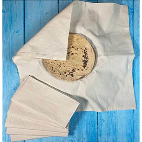 Clarkia set of 4 Cotton Double Layer Roti Clothes Wrap (15x15 inch) muslin cloth for chapati for hot case kitchen Chapati cloth wrap roti cloth Cover