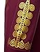 LucMatton Men's African Traditional Dashiki Luxury Metallic Gold Printed Mid Long Wedding Shirt Burgundy X-Large
