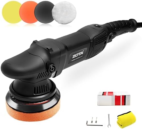 （05:30時点） ZOTA ポリッシャー125mm, ダブルアクション 15mm ランダムオービタル 6段変速 2000-5200rpm 720W 車 ポリッシャー バイク用 金属製品の艶出し 傷消し 日本語説明書付き 電動ポリッシャ- カーポリッシャ-