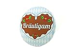Tolle Deko für den JGA! Bräutigam Button - Lebkuchenherz Madl Anstecker Bayern JGA Junggesellinnenabschied 3,8 cm