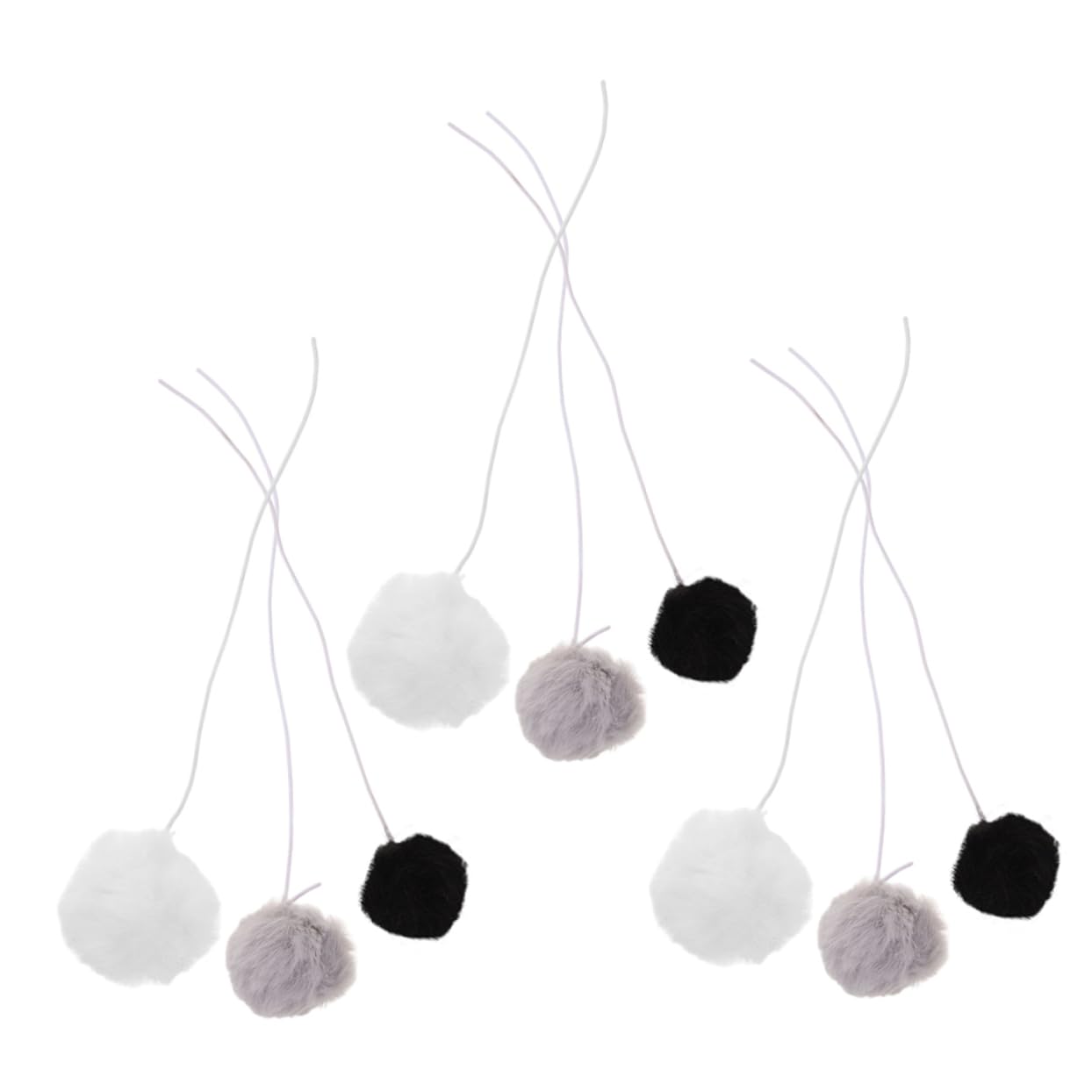 MERRYHAPY 9pcs Interactive Kitten Plush Balls with Rope for Cat Climbing Tower Engaging Pet Chasing for Indoor Kittens and Playtime Accessories