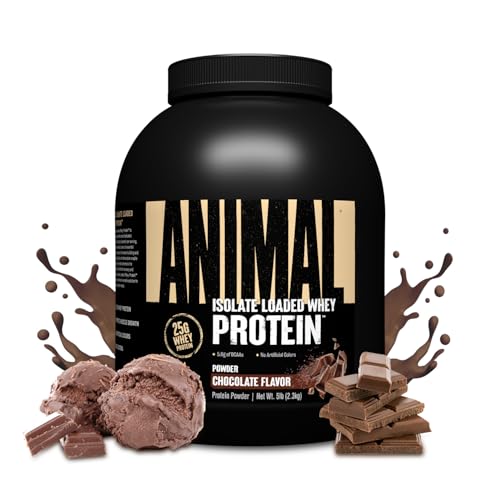 ANIMAL Isolate Whey Protein Pulver (Schokolade) – mit 25g Protein & 4,6g BCAAs für den Muskelaufbau, Protein Shake mit Isolaten & verschiedenen Aminosäuren – 2,3kg