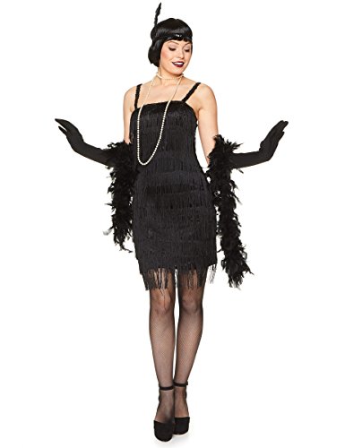 Karnival, Costume da donna in stile anni '20 con garçonne, colore: nero, taglia S, codice: 81025