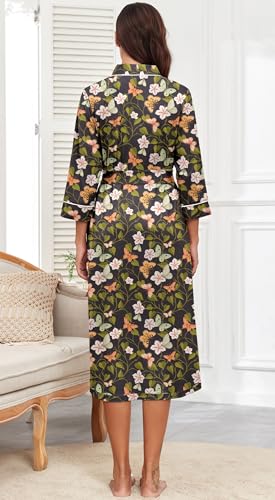 Image of PrinStory Womens Robe Long Knit Bathrobe Lightweight Soft Robes Ladies Bath Robe