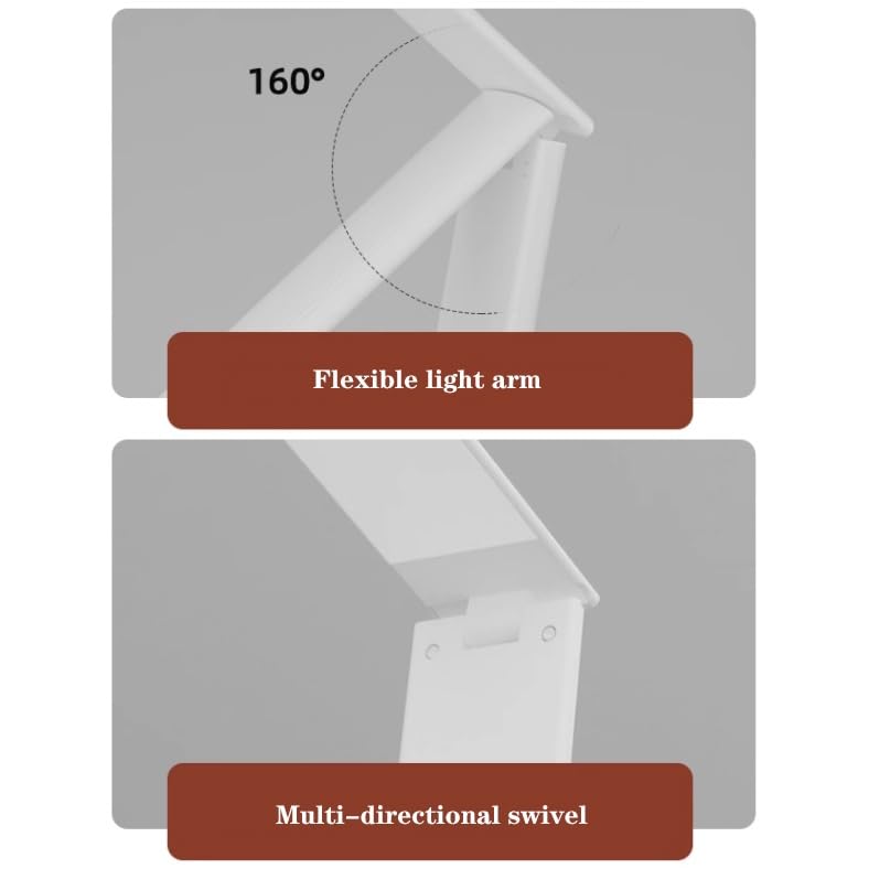 Lampe de bureau LED pliable et rechargeable avec support téléphone - 7