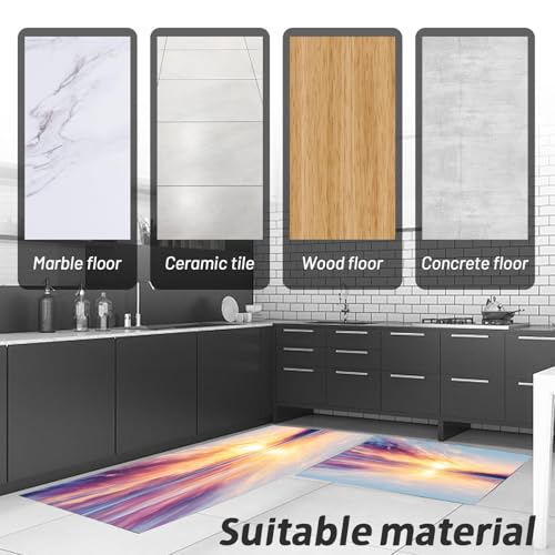 Tapis de cuisine antidérapant pour éviter les glissades lot de 2 lavable eau - 8
