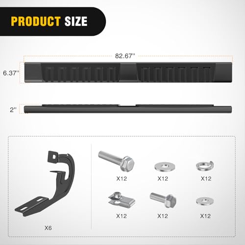 Nilight Running Boards for 2009-2014 Ford F-150 Super Crew Cab 4 Full Size Doors 6 Inch Side Step Nerf Bars Black by Nilight - Image 2