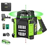 Livella Laser Verde Rotativa Autolivellante Professionale 800M | con Punti A Piombo| con Ricevitore | IP65 | Batteria Litio 14H | Kit Completo | Garanzia 2 Anni | Huepar RL300HVG