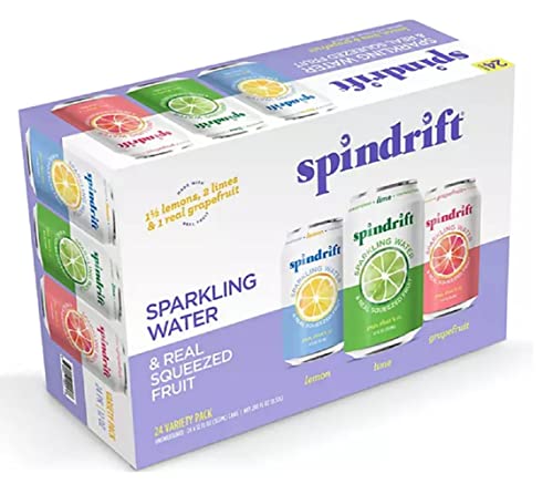 Spindrift Sparkling Water with Real Squeezed Fruit, Variety Pack (12 fl. oz., 24 pk.) 