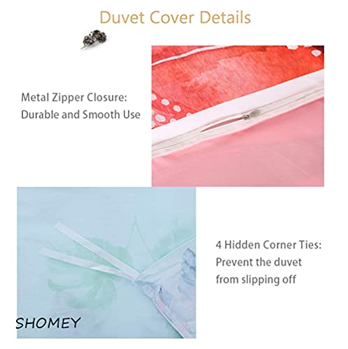 SHOMEY Eenpersoons Dekbedovertrek Set - Zeemeermin Beddengoed Gedrukt Zacht Cosy Dekbedovertrek Sets Microfiber Beddengoed Sets (135 cm x 200 cm + 2 Kussenslopen 80 x 80 cm) - Afbeelding 8