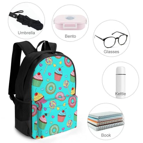 Casual College Daypack Candy Cake Doughnut Donut Multipurpose Business Travel with Large Capacity Rucksack for Men Women4
