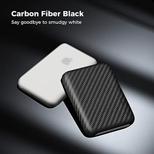 Monocarbon Real Carbon Fiber Case Compatible With Magsafe Battery Pack, Slim Ultra-Thin Shockproof Cover, Lightweighter Anti-Scratch Cover Case For Magsafe Portable Charger, Matte Finish. #TOP4
