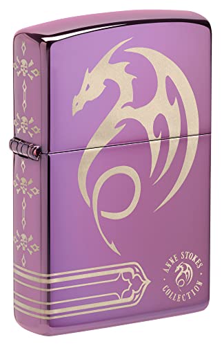 Image of Zippo Anne Stokes Laser 360 High Polish Purple Pocket Lighter
