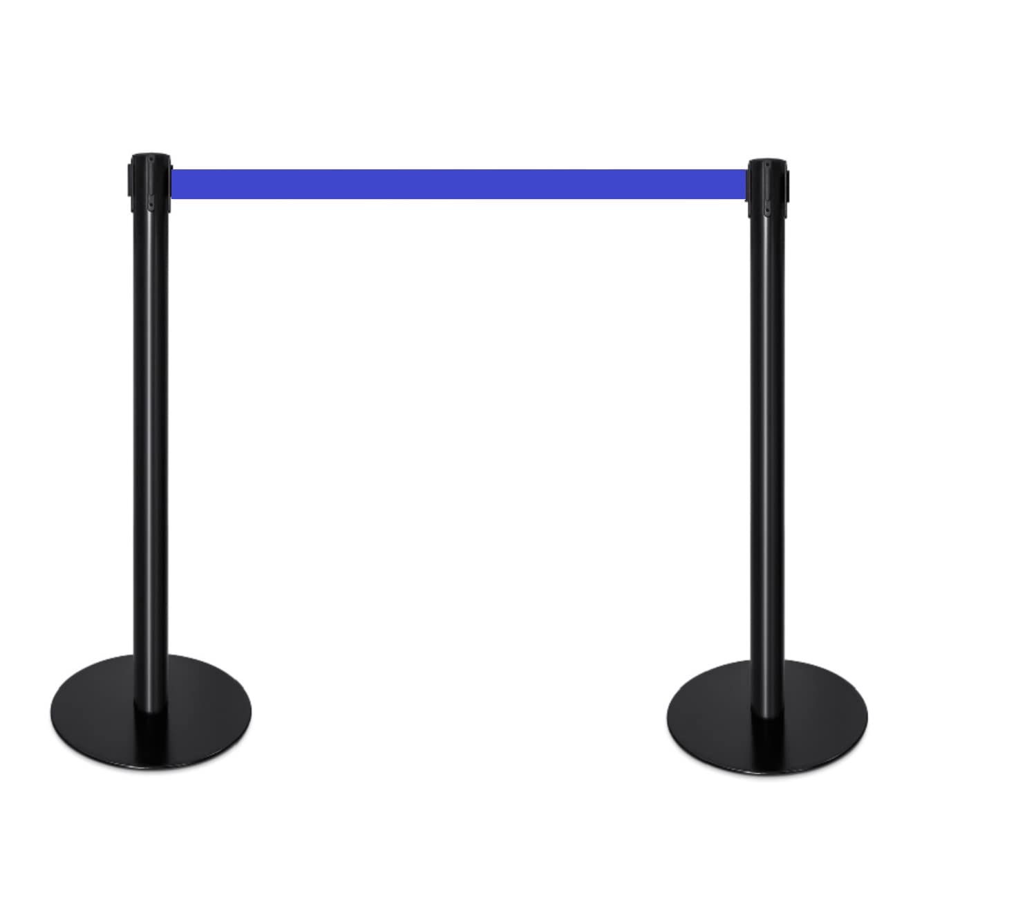VelaSystem | Colonnine Segnapercorso Base Piatta Nere con Nastro da 3 metri |MADE IN ITALY| Anticiampo e Calpestabile (BLU)
