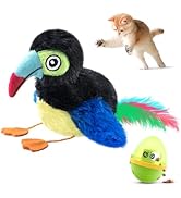Migipaws Interactive Cat Toys, Plush Cat Toy with Catnip, Interactive Cat Kicker,Tweets, Indoor K...