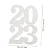JECOMPRIS 48pcs 2023 2023 Card Tag Decoration Senior 2023 Supplies Toppers Glitter Grad Party New Year Decor Sign Hanging Decor New Year Home Decor Paper Signs Silver Rope