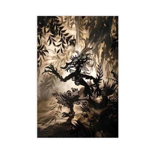 ghNDJdk Wayang Kulit_ Traditional Indonesian Shadow Puppet Canvas Poster Bedroom Sports Landscape Office Room Decor Gift Unframe 16" L X 24" W