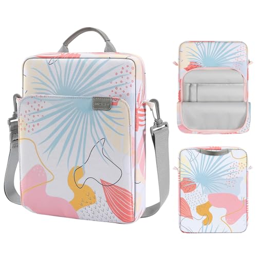 Image of MoKo 13.3-14 Inch Laptop Sleeve Bag Fits Mac Neo 13-inch A18 Pro, Mac Pro 13.3 inch M2 2022 /M5 /M5 Pro /M5 Max 14.2 inch 2026, Mac Air 13.6 inch M5 2026, Handle Carrying Case with Shoulder Strap,Tropical Leaf