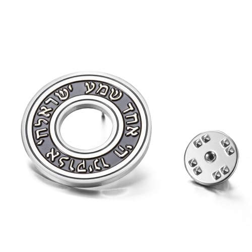 TEAMER Shema Yisrael Necklace Jewish Prayer Hear O Necklace Stainless Steel Hebrew Pendant Religious Vintage Jewelry for Men Women