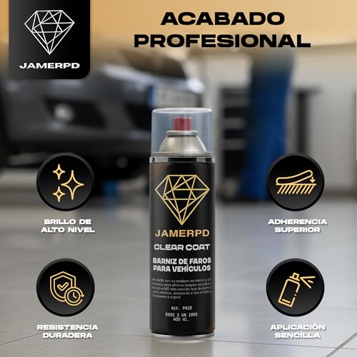 JAMERPD Pulir Faros Coche con Barniz Faros Coche - Alto Brillo y Excelente Resistencia - Adherencia sobre Plásticos - Devolviendo el Brillo y Transparencia Original de los Faros - 400 ml - imagen 4