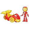 41ler938g6l - Spidey and His Amazing Friends Iron Racer Set, Action Figure with Vehicle and Accessory, Marvel Preschool Super Hero Toys