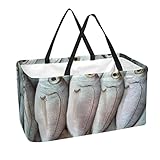 Bolsa de utilidad plegable grande,Bolsa de compras reutilizable de comestibles pescado fresco